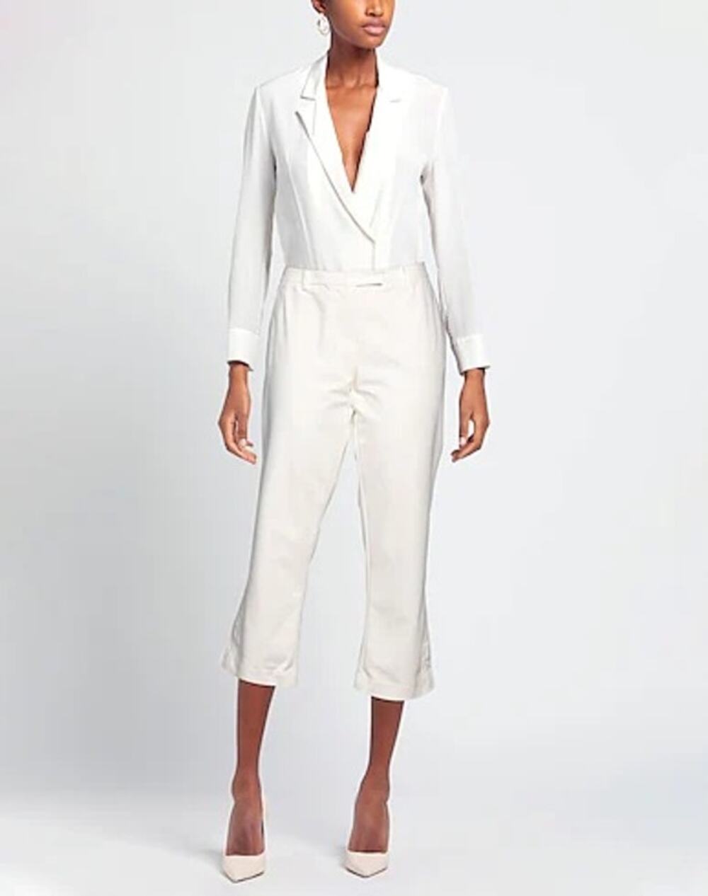 3.1 Phillip Lim Cropped Kick Flare Pants White Size 6
